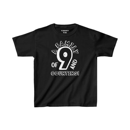 Family Day Edition T-shirt Design for 9 and Counting Kids - Dark