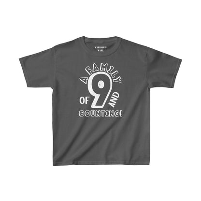 Family Day Edition T-shirt Design for 9 and Counting Kids - Dark