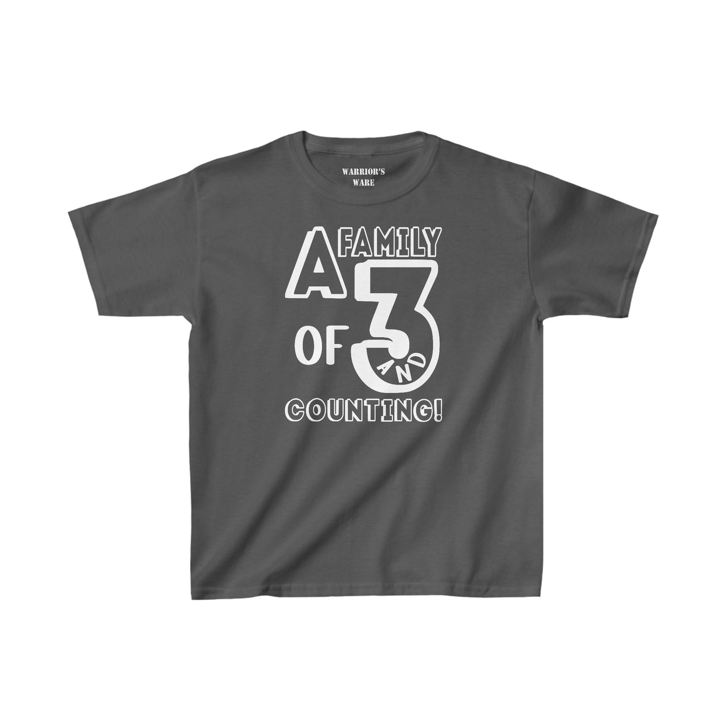 Family Day Edition T-shirt Design for 3 and Counting Kids - Dark