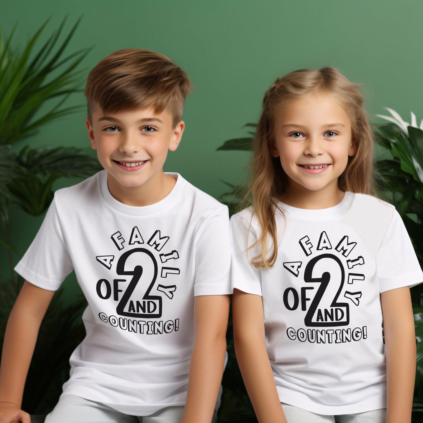 Family Day Edition T-shirt Design for 2 and Counting Kids - Dark