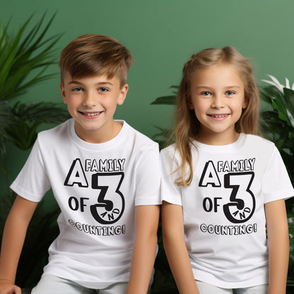 Family Day Edition T-shirt Design for 3 and Counting Kids - Light