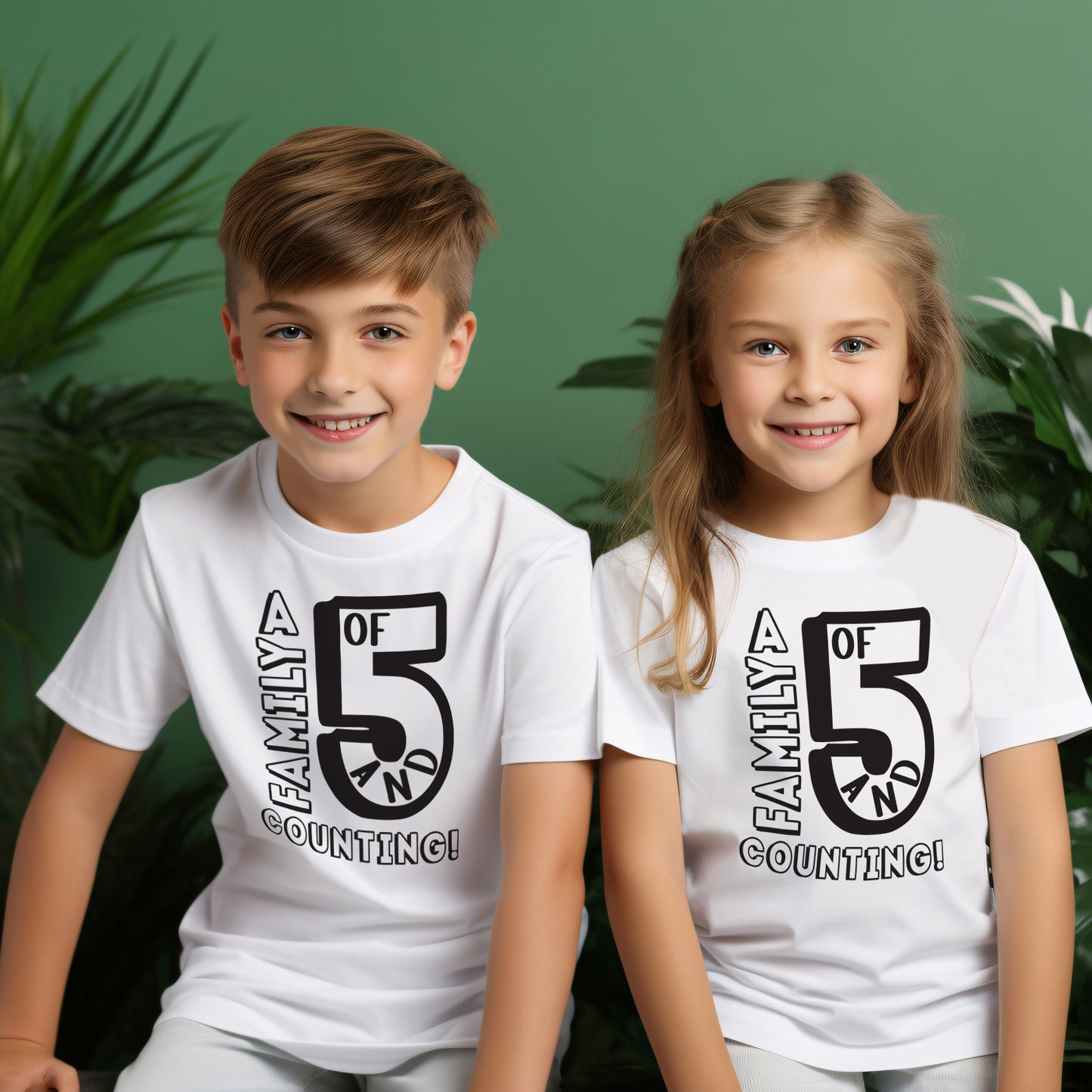 Family Day Edition T-shirt Design for 5 and Counting Kids - Dark