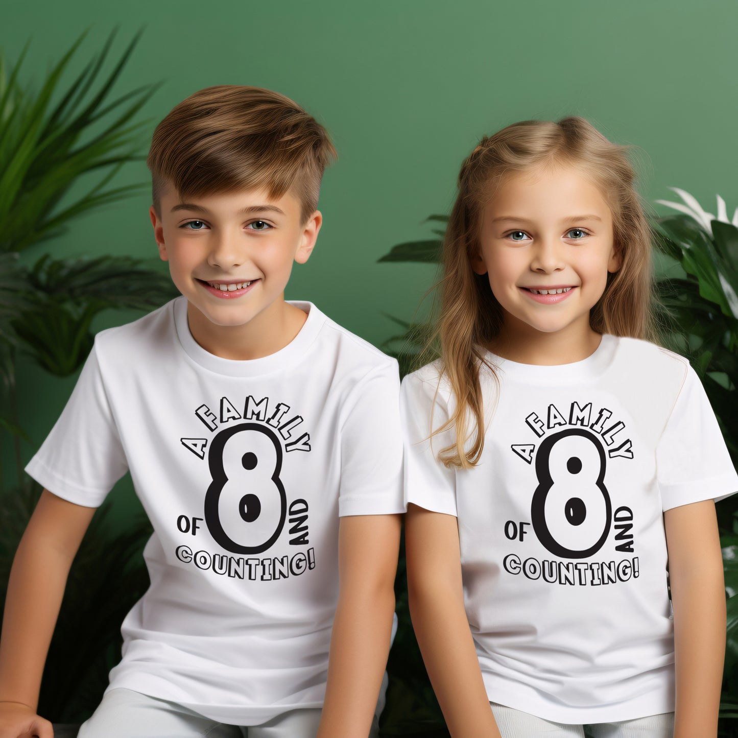 Family Day Edition T-shirt Design for 8 and Counting Kids - Light