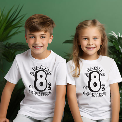 Family Day Edition T-shirt Design for 8 and Counting Kids - Light